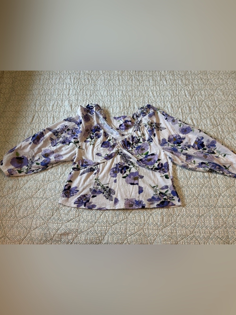 Anthropologie Floral Top Size XL